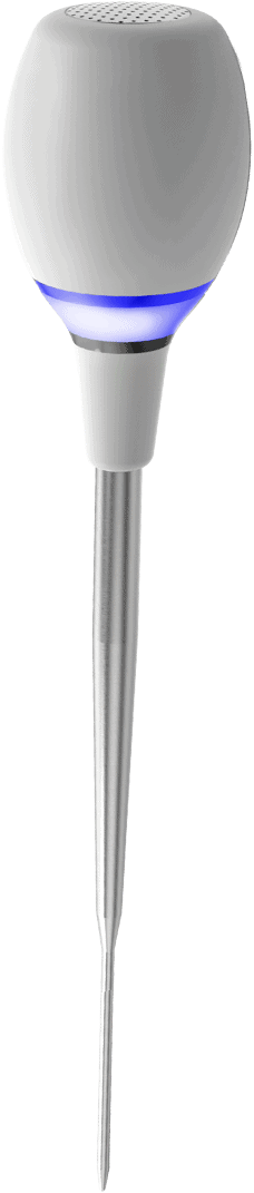 Sharp surgical ultrasound probe used for minimally invasive procedures, designed for precise tissue targeting and advanced laparoscopic surgical applications.